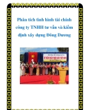 Phân tích tình hình tài chính công ty TNHH tư vấn và kiểm định xây dựng đông dương