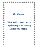 Bài tiểu luận "Phát triển nền kinh tế thị thường định hướng xã hội chủ nghĩa"