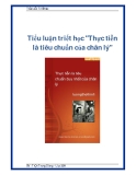 Tiểu luận triết học "Thực tiễn là tiêu chuẩn của chân lý"