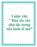 Luận văn " Bản sắc các dân tộc trong nền kinh tế mở"