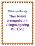 Bài báo cáo thực tập thực tế môi trường các tỉnh Đồng bằng sông Cửu Long