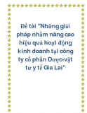 Đề tài "Những giải pháp nhằm nâng cao hiệu quả hoạt động kinh doanh tại công ty cổ phần Dược-vật tư y tế Gia Lai"