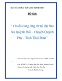 Báo cáo thực tập giáo trình đợt I: “Chuỗi cung ứng ớt tại địa bàn Xã Quỳnh Hải – Huyện Quỳnh Phụ - Tỉnh Thái Bình”