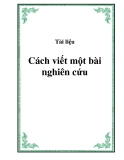 Cách viết một bài nghiên cứu