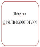 Thông báo số 191/TB-BGDĐT-ĐTVNN