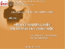 Tiểu luận "ĐỊNH VỊ THƯƠNG HIỆU DR.THANH trà thảo mộc"
