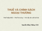 Bài giảng Phân tích chình sách thuế_Chương 3: Thuế và chính sách ngoại thương