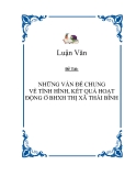 Đề tài "NHỮNG VẤN ĐỀ CHUNG VỀ TÌNH HÌNH, KẾT QUẢ HOẠT ĐỘNG Ở BHXH THỊ XÃ THÁI BÌNH"