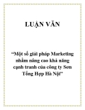 Đề tài “Một số giải pháp Marketing nhằm nâng cao khả năng cạnh tranh của công ty Sơn Tổng Hợp Hà Nội”