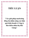 Đề tài  "Các giải pháp marketing đồng bộ nhằm nâng cao hiệu quả kinh doanh ở Công ty Bảo hiểm nhân thọ Bắc Giang"