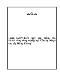 Luận văn :  Chiến lược sản phẩm cho khách hàng công nghiệp tại Công ty Nhựa cao cấp Hàng Không