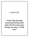 Đề tài  “Hoàn thiện giải pháp marketing hỗn hợp nhằm phát triển thị trường nước khoáng của công ty TNHH Sana”