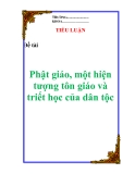 Tiểu luận về: 'Phật giáo, một hiện tượng tôn giáo và triết học của dân tộc '