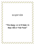 Đề tài “Tín dụng: cơ sở lí luận và thực tiễn ở Việt Nam”