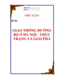 Tiểu luận về: ' giao thông đường bộ ở Hà Nội- thực trạng và giải pháp'