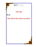 Đề tài “Thực tiễn là tiêu chuẩn của chân lý”