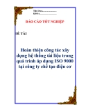 Luận văn: “Hoàn thiện công tác xây dựng hệ thống tài liệu trong quá trình áp dụng ISO 9000 tại công ty chế tạo điện cơ”