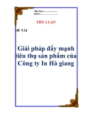 Tiểu luận: “Giải pháp đẩy mạnh tiêu thụ sản phẩm của Công ty In Hà giang”