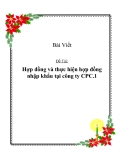 Đề tài  “Hợp đồng và thực hiện hợp đồng nhập khẩu tại công ty CPC.1”