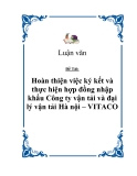 Đề tài  “Hoàn thiện việc ký kết và thực hiện hợp đồng nhập khẩu Công ty vận tải và đại lý vận tải Hà nội – VITACO”