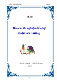 Đề tài " Báo cáo thí nghiệm hóa kỹ thuật môi trường "