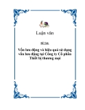 Đề tài về “Vốn lưu động và hiệu quả sử dụng vốn lưu động tại Công ty Cổ phần Thiết bị thương mại ”