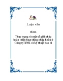 Đề tài “Thực trạng và một số giải pháp hoàn thiện hoạt động nhập khẩu ở Công ty XNK và kỹ thuật bao bì”