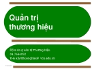 Bài giảng lý thuyết qủan trị thương hiệu