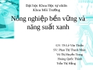 Nông nghiệp bền vững và năng suất xanh