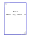 Bài giảng khuyến nông - nông lâm