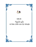 Đề Tài về: 'Nguồn gốc và bản chất của lợi nhuận'