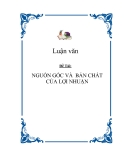 Đề Tài: " NGUỒN GỐC VÀ BẢN CHẤT CỦA LỢI NHUẬN "