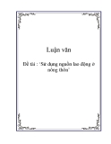 Luận văn ‘Sử dụng nguồn lao động ở nông thôn’