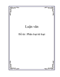 luận văn : Phân loại từ loại