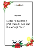 Đề tài “Thực trạng phát triển du lịch sinh thái ở Việt Nam”