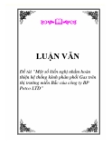 Đề tài “Một số kiến nghị nhằm hoàn thiện hệ thống kênh phân phối Gas trên thị trường miền Bắc của công ty BP Petco LTD”