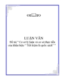 Đề tài về ' Cơ sở lý luận và cơ sở thực tiễn của khẩu hiệu “ Tiết kiệm là quốc sách” '