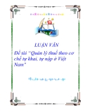 Đề tài “Quản lý thuế theo cơ chế tự khai, tự nộp ở Việt Nam"