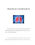 Phòng bệnh cúm và viêm phổi do phế cầu  