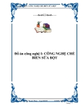 Đồ án công nghệ I: CÔNG NGHỆ CHẾ BIẾN SỮA BỘT