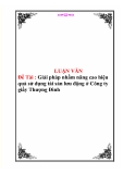 Đề tài "Giải pháp nhằm nâng cao hiệu quả sử dụng tài sản lưu động ở Công ty giầy Thượng Đình "