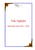 trắc nghiệm : Sinh sản (Câu 501 - 520)