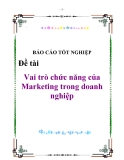 Báo cáo "Vai trò chức năng của Marketing trong doanh nghiệp"