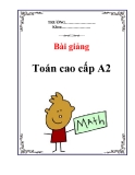 Bài giảng môn toán cao cấp A2 - Đàm Thanh Phương & Ngô Mạnh Tưởng