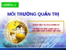 Chương 3: Môi trường quản trị