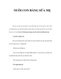 NUÔI CON BẰNG SỮA MẸ   