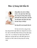 Bảo vệ lưng khi bầu bì  