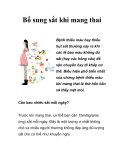 Cần Bổ sung sắt khi mang thai 