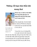 Những rối loạn tâm thần khi mang thai  