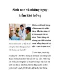 Sinh non và những nguy hiểm khó lường 